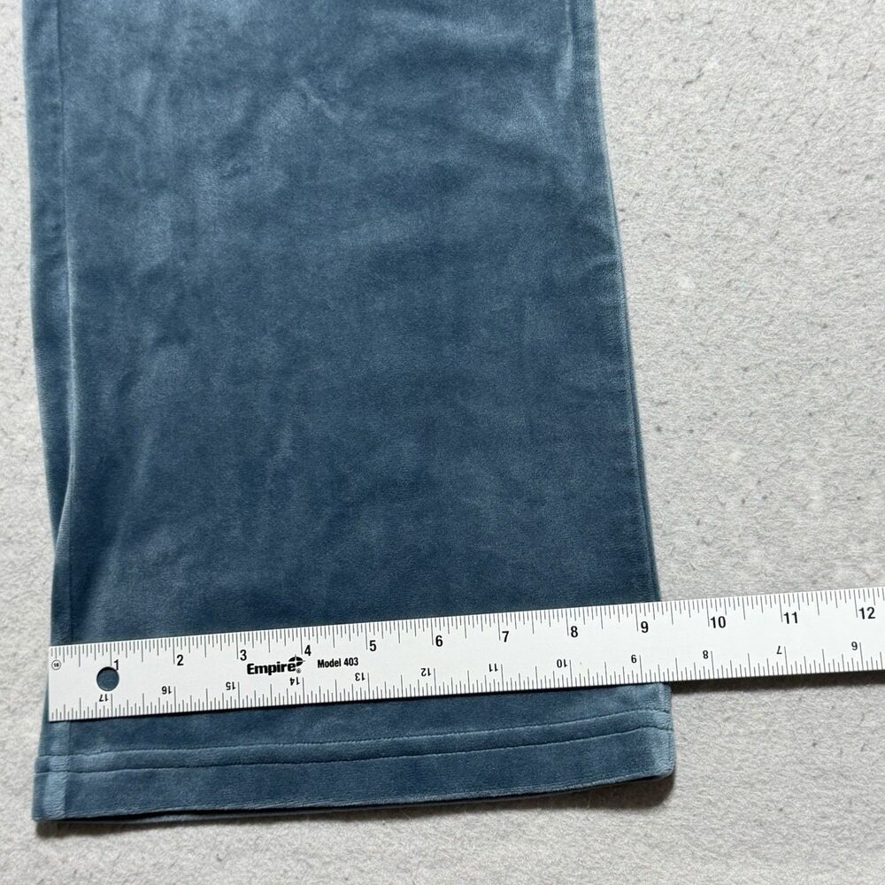 Juicy Couture Pants Womens Medium Teal Velour Retro Style Y2K Stretch Athleisure - Picture 8 of 12